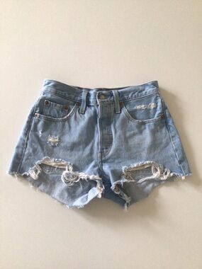 Levi’s 501 Jean Shorts Button Fly 501’s Cut Offs Blue